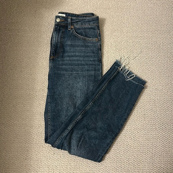 Tops hop high waisted straight blue jeans - Picture 1 of 2